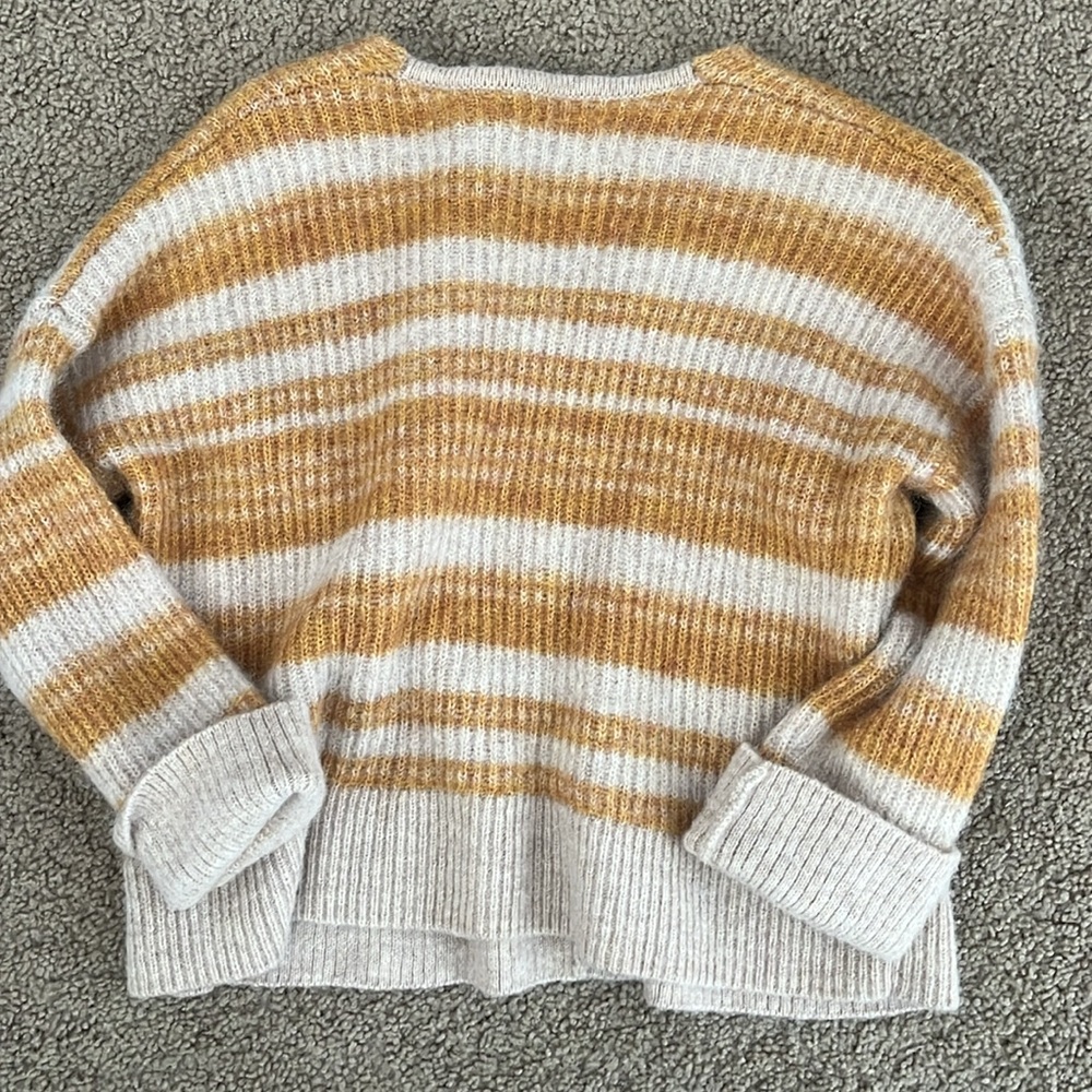 Madewell Gold Striped Wool Sweater, NWOT - Picture 4 of 5